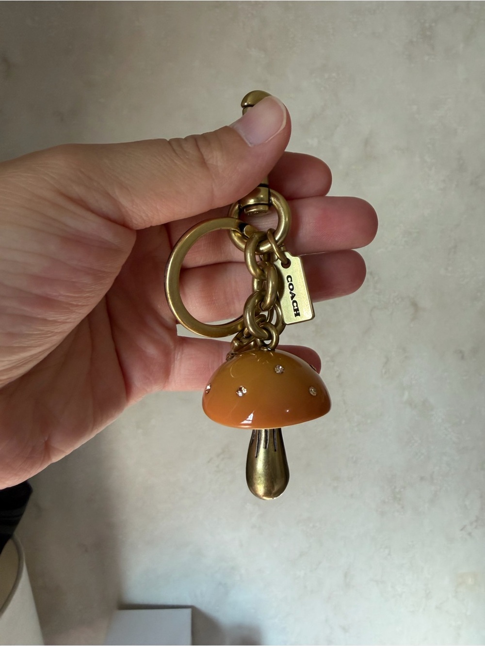 COACH Mushroom Bag Charm- Brass/Mustard